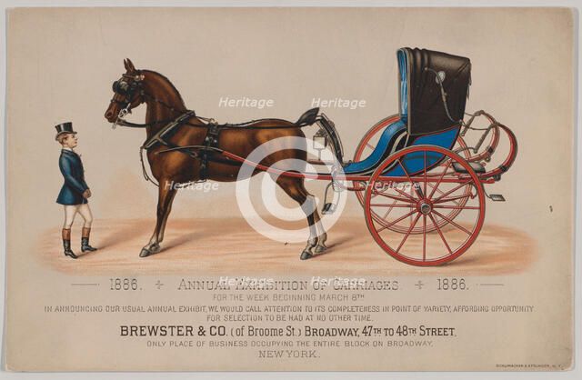 Brewster & Co. Annual Exhibition of Carriages, 1886. Creator: Schumacher & Ettlinger.