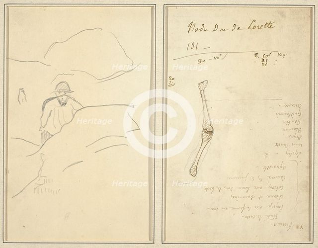 Breton Boy in a Landscape; Study of an Arm [verso], 1884-1888. Creator: Paul Gauguin.