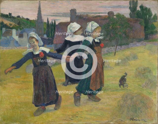 Breton Girls Dancing, Pont-Aven, 1888. Creator: Paul Gauguin.