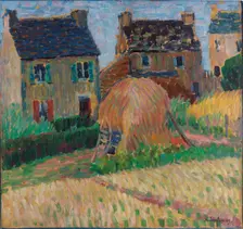 Breton houses with haystacks, c1906. Creator: Alexei Jawlensky