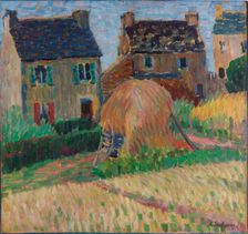 Breton houses with haystacks, c1906. Creator: Alexei Jawlensky
