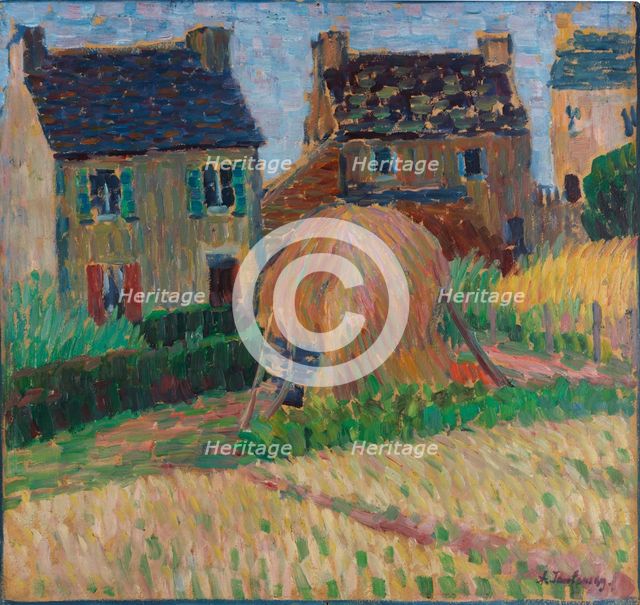 Breton houses with haystacks, c1906. Creator: Alexei Jawlensky.