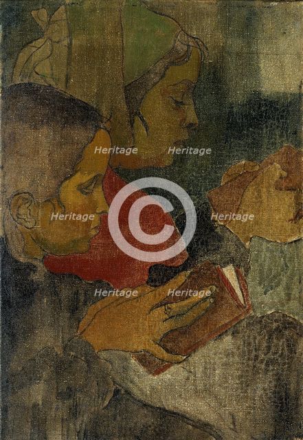 'Breton peasant women at mass', 1890s. Creator: Armand Seguin.