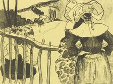 Breton Women Beside a Fence, 1889. Creator: Paul Gauguin