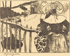 Breton Women beside a Fence (Bretonnes à la barrière), 1889. Creators: Paul Gauguin, Ambroise Vollard
