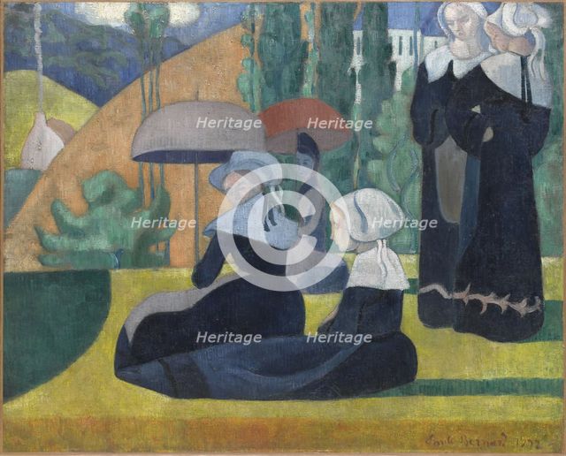 Breton Women with Umbrellas.