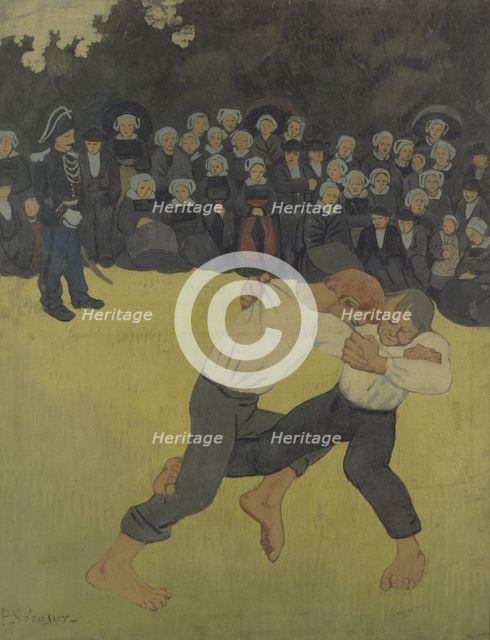Breton Wrestling, 1890-1891. Artist: Sérusier, Paul (1864-1927)