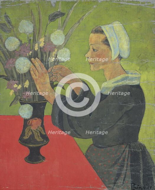 Bretonne au bouquet (Huelgoat), between 1892 and 1893. Creator: Paul Serusier.