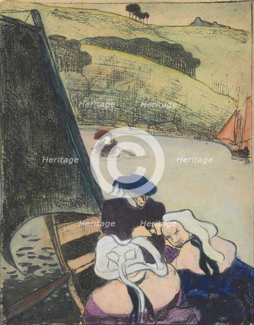 Bretons dans une barque (Bretons in a Ferryboat), 1889. Creator: Emile Bernard.
