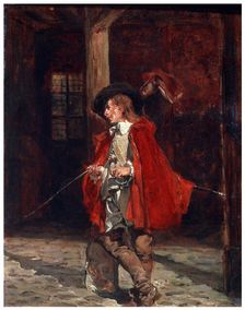 Bretteur (Swordsman) in a Red Cloak 19th century. Artist: Jean Louis Ernest Meissonier