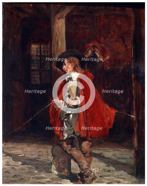 'Bretteur (Swordsman) in a Red Cloak', 19th century. Artist: Jean Louis Ernest Meissonier
