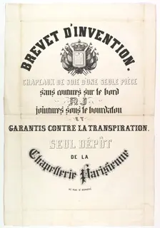 Brevet d'Invention. Chapeaux de soie d'une seule pièce..., 19th century. Creator: Unknown