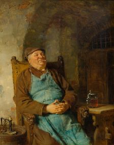 Brew master smoking a cigar, 1882