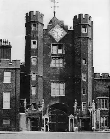 Brick gatehouse for a royal hunting lodge in St James's, London, 1926-1927.Artist: McLeish