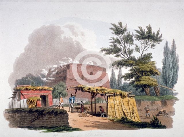 Brick kiln near Sloane Street, Chelsea, London, 1812. Artist: William Pickett