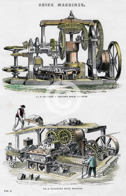 Brick machines, 19th century. Artist: Unknown