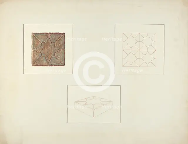 Brick Sidewalk Tiles, 1935/1942. Creator: Robert Gilson.