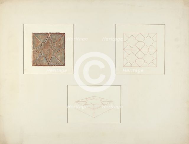 Brick Sidewalk Tiles, 1935/1942. Creator: Robert Gilson.