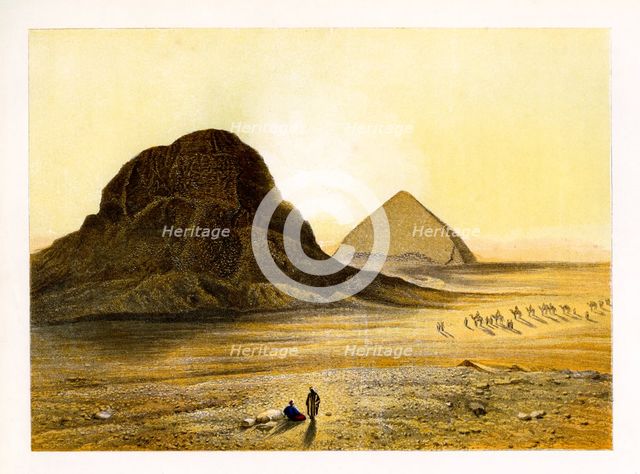 Brick Pyramids of Dashur, Egypt, c1870.Artist: W Dickens