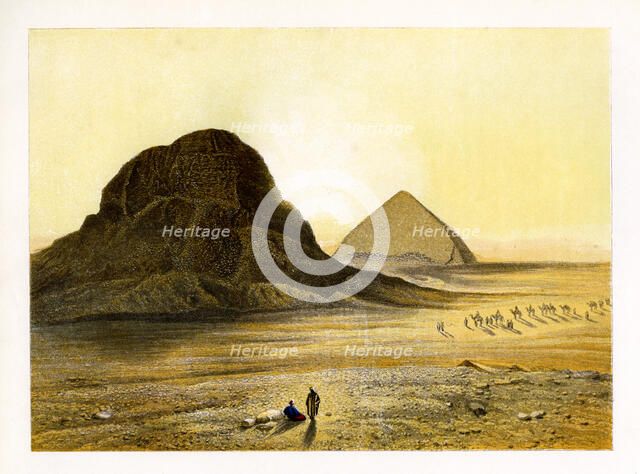 Brick Pyramids of Dashur, Egypt, c1870.Artist: W Dickens