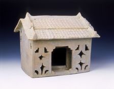 Brick red pottery model of a house, late Eastern Han dynasty, China, early 3rd century. Creator: Unknown