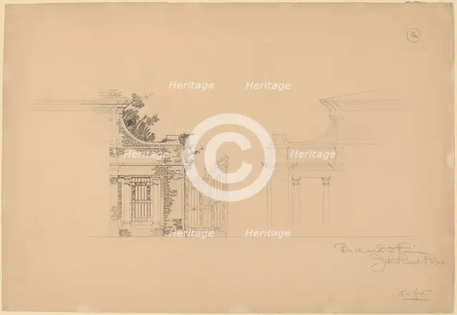 Brickwork in Rimini, c. 1898. Creator: John Russell Pope.