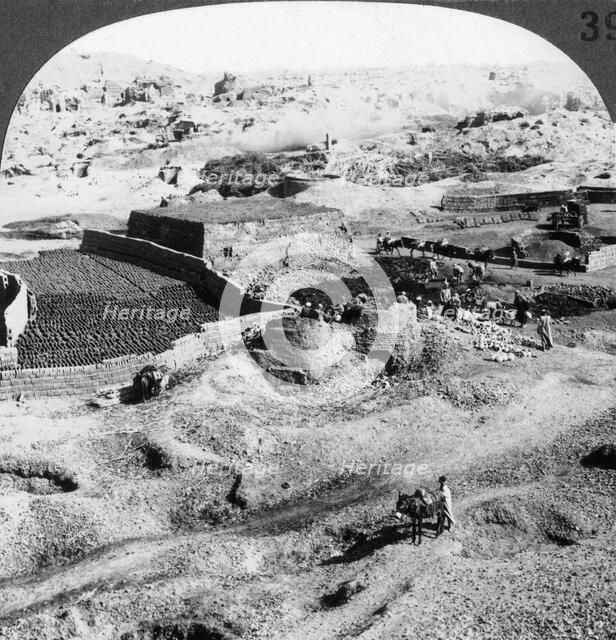 Brickmaking, Egypt, 1905.Artist: Underwood & Underwood