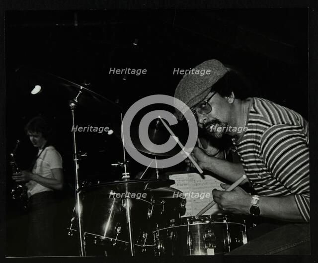 Brian Abrahams and Chris Hunter on stage at The Stables, Wavendon, Buckinghamshire. Artist: Denis Williams