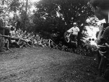 Brian Stonebridge riding a 498 Matchless at Brands Hatch, Kent, 1952