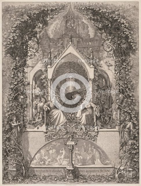 Briar Rose (Dornröschen), 1836. Creator: Eugen Napoleon Neureuther (German, 1806-1862).