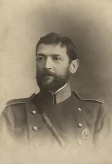 Brigade Commander Ismail Iakovlevich Vakulenko in a Firefighter's Uniform, early 20th century. Creator: I.S.Zhut'ev i Ko.
