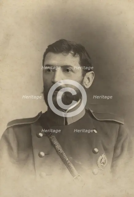 Brigade Commander Ismail Iakovlevich Vakulenko in a Firefighter's Uniform, early 20th century. Creator: I.S.Zhut'ev i Ko..