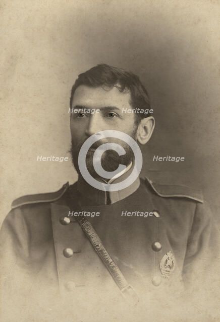 Brigade Commander Ismail Iakovlevich Vakulenko in a Firefighter's Uniform, early 20th century. Creator: I.S.Zhut'ev i Ko..