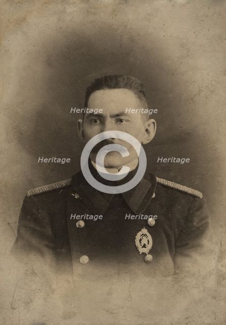 Brigade Commander Vladimir Nikolaevich Vodoleev in a Firefighter's Uniform, early 20th century. Creator: Unknown.