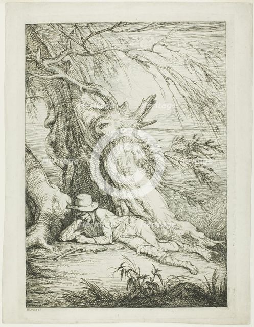 Brigand Lying Under a Tree, c.1785. Creator: Raphael Lamar West.
