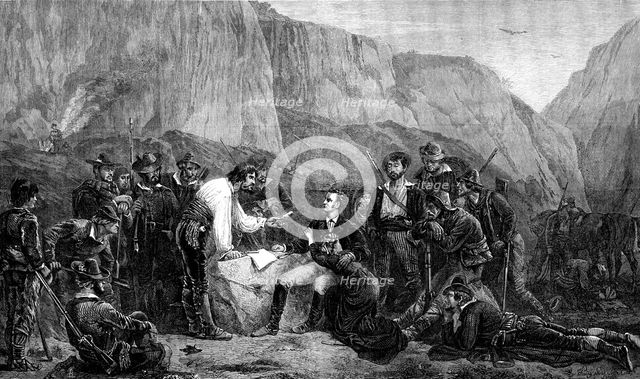 "Brigands and Captives" by Layraud, in the French Gallery, International Exhibition, 1871. Creator: Unknown.