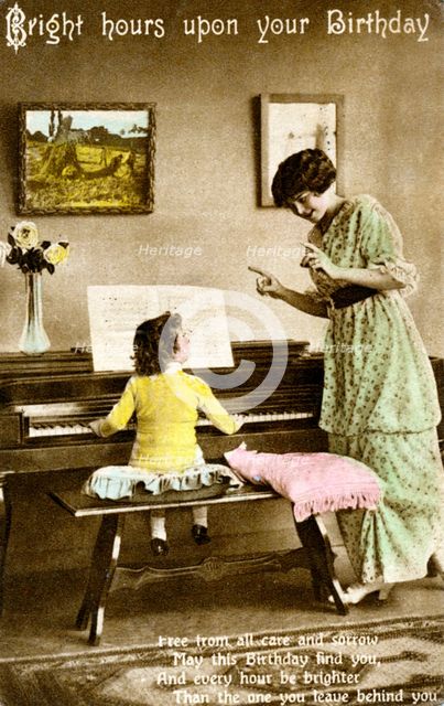 'Bright hours upon your Birthday', early 20th century. Artist: Unknown