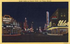 Bright Lights on Fremont Street, Las Vegas, Nevada postcard, 1946