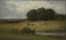 Bright Scene of Cattle near Stream. Creator: Edward Mitchell Bannister