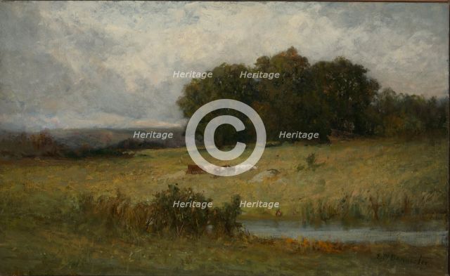 Bright Scene of Cattle near Stream. Creator: Edward Mitchell Bannister.