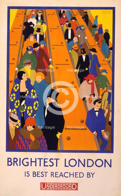 Brightest London is best reached by Underground , 1924. Creator: Taylor, Horace (1881-1934).