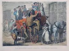 Brighton Coach leaving th Belle Sauvage Inn, London, c1840. Artist: Anon
