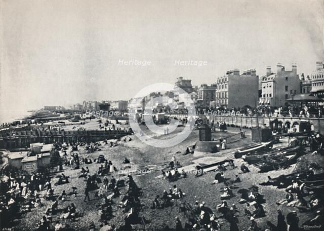 'Brighton - A Long Stretch of the Beach', 1895. Artist: Unknown.