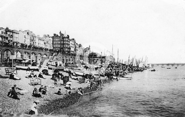 Brighton beach, East Sussex, c1900s-1920s. Artist: Unknown