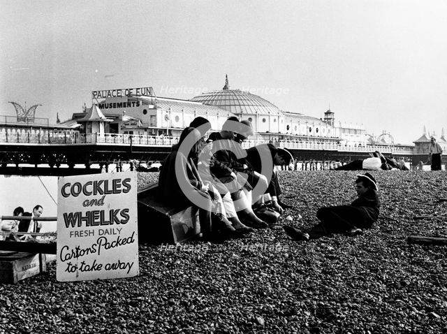 Brighton Beach, East Sussex, mid 1960s. Creator: Henry Grant.