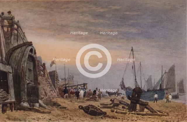 'Brighton Beach, Haze clearing off', c1820. Artist: Frederick Nash.
