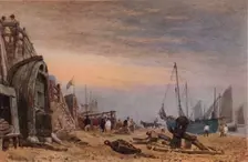 Brighton Beach, Haze clearing off c1820. Artist: Frederick Nash