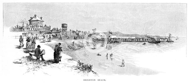 Brighton Beach, Melbourne, Victoria, Australia, 1886.Artist: Albert Henry Fullwood
