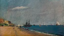 Brighton Beach, with Colliers 1824. Artist: John Constable