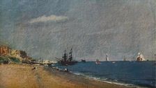 Brighton Beach, with Colliers 1824. Artist: John Constable